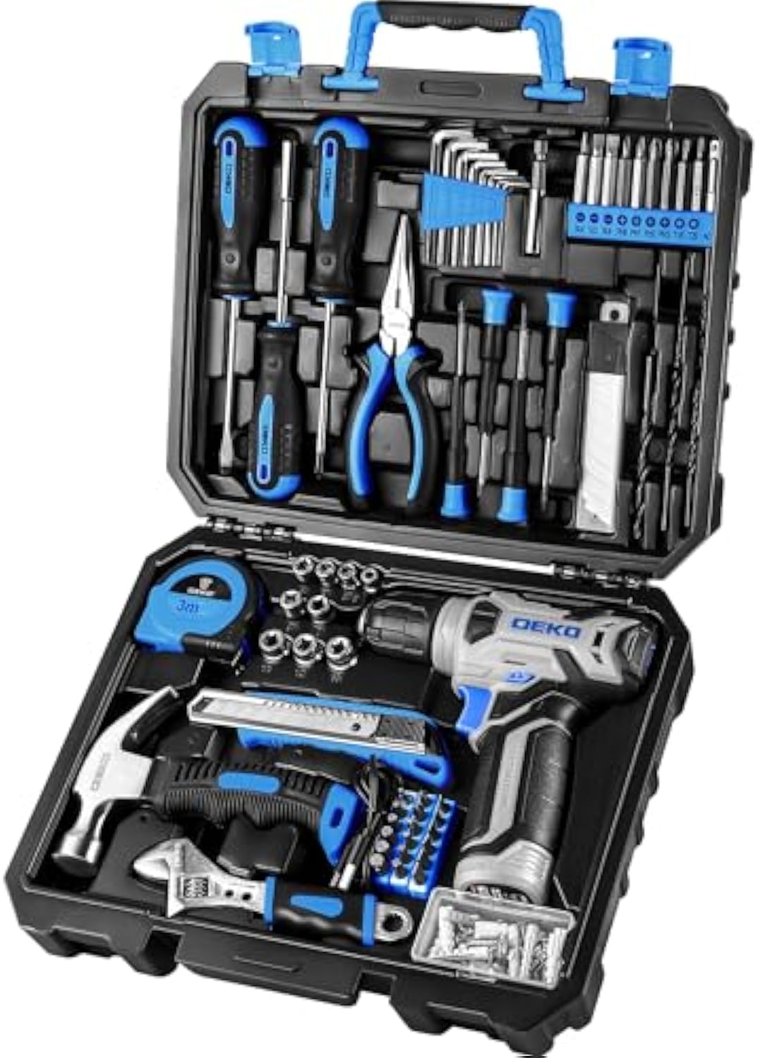 8V Cordless Drill Driver Kit – 1.5 Ah Battery, Type-C, LED Light, 55-Piece Tool Set
