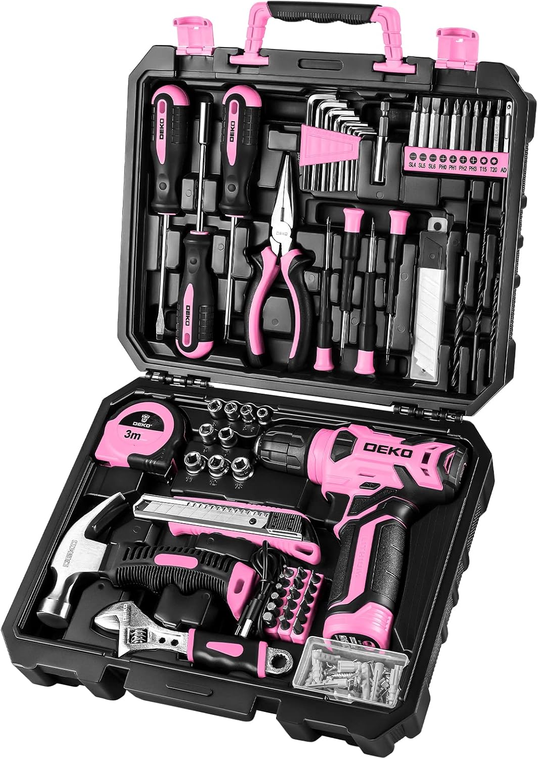 8V Cordless Drill Driver Kit – 1.5 Ah Battery, Type-C, LED Light, 55-Piece Tool Set