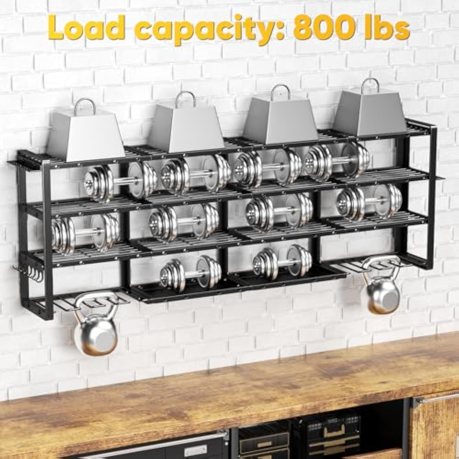 64" Super-Duty Power-Tool Organizer Wall Mount – Holds 8 Drills, 800 lb, 3 Layouts