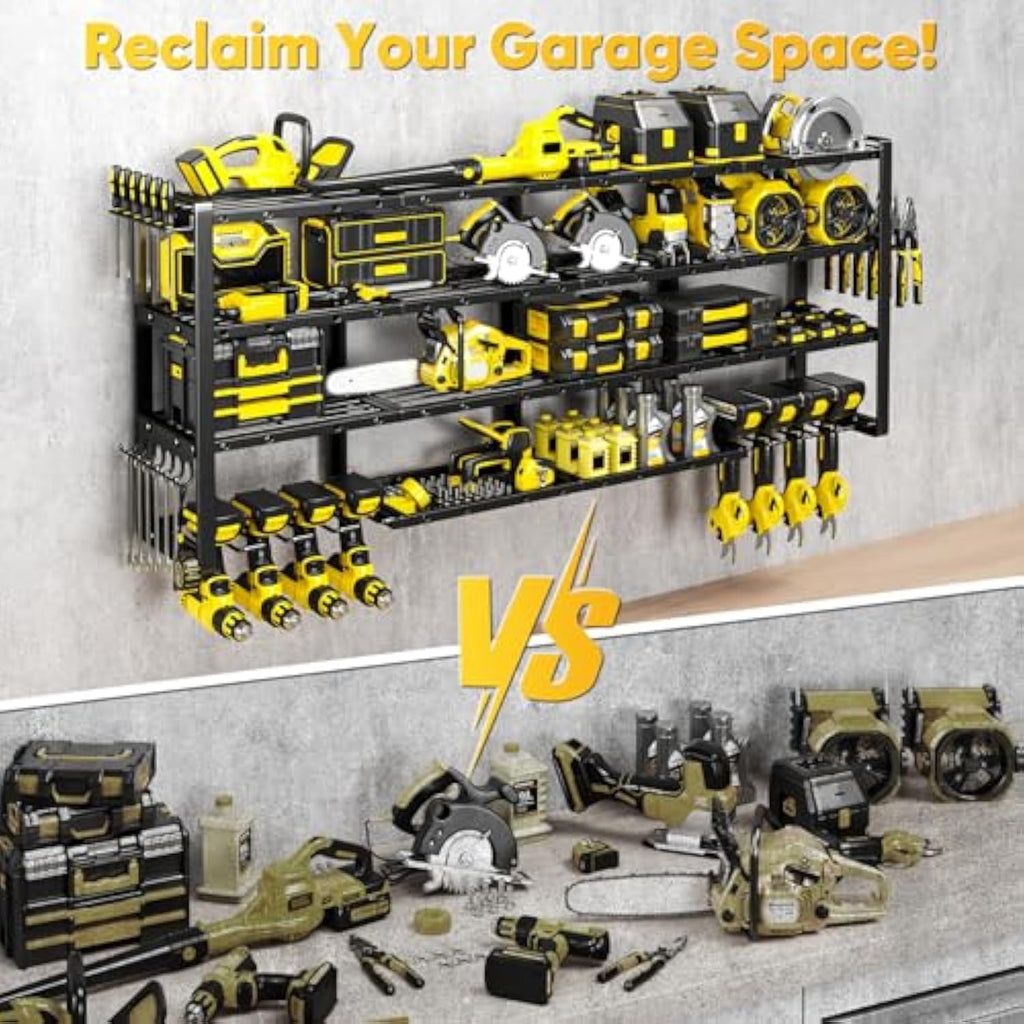 64" Super-Duty Power-Tool Organizer Wall Mount – Holds 8 Drills, 800 lb, 3 Layouts