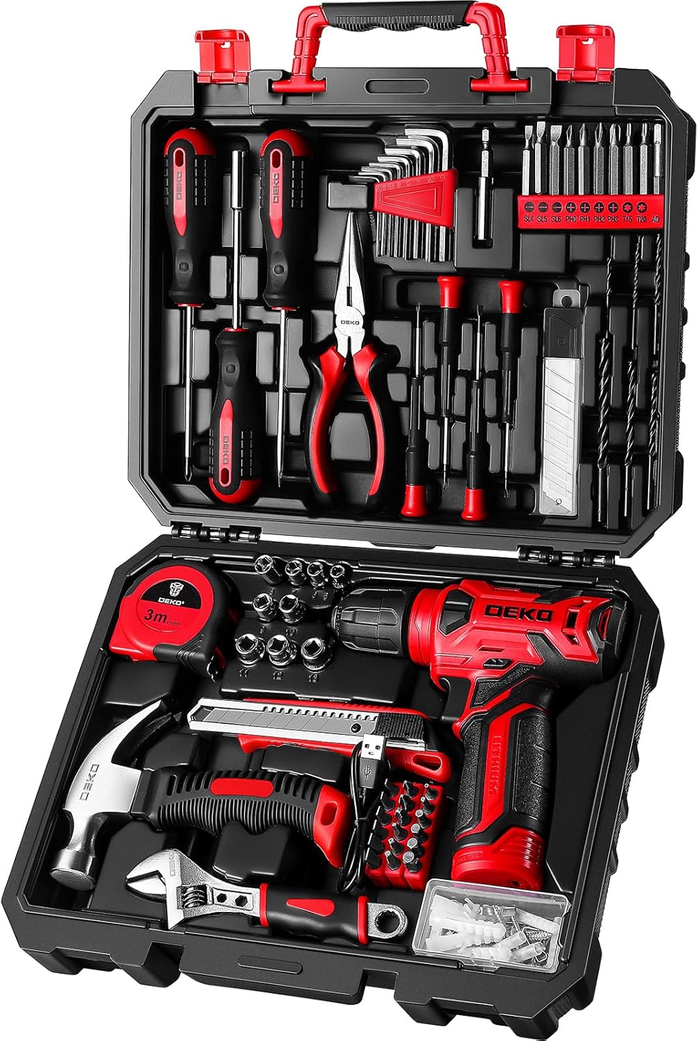 8V Cordless Drill Driver Kit – 1.5 Ah Battery, Type-C, LED Light, 55-Piece Tool Set