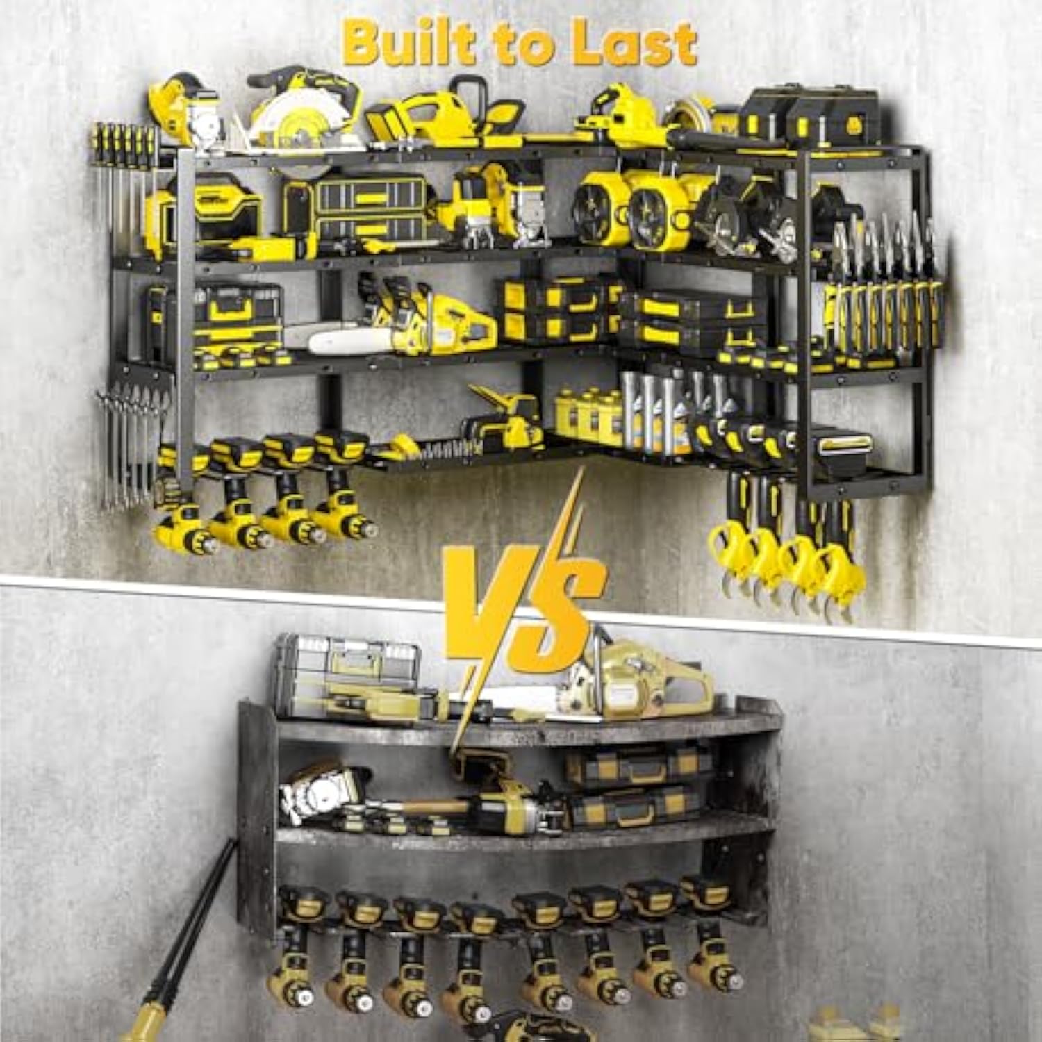 64" Super-Duty Power-Tool Organizer Wall Mount – Holds 8 Drills, 800 lb, 3 Layouts