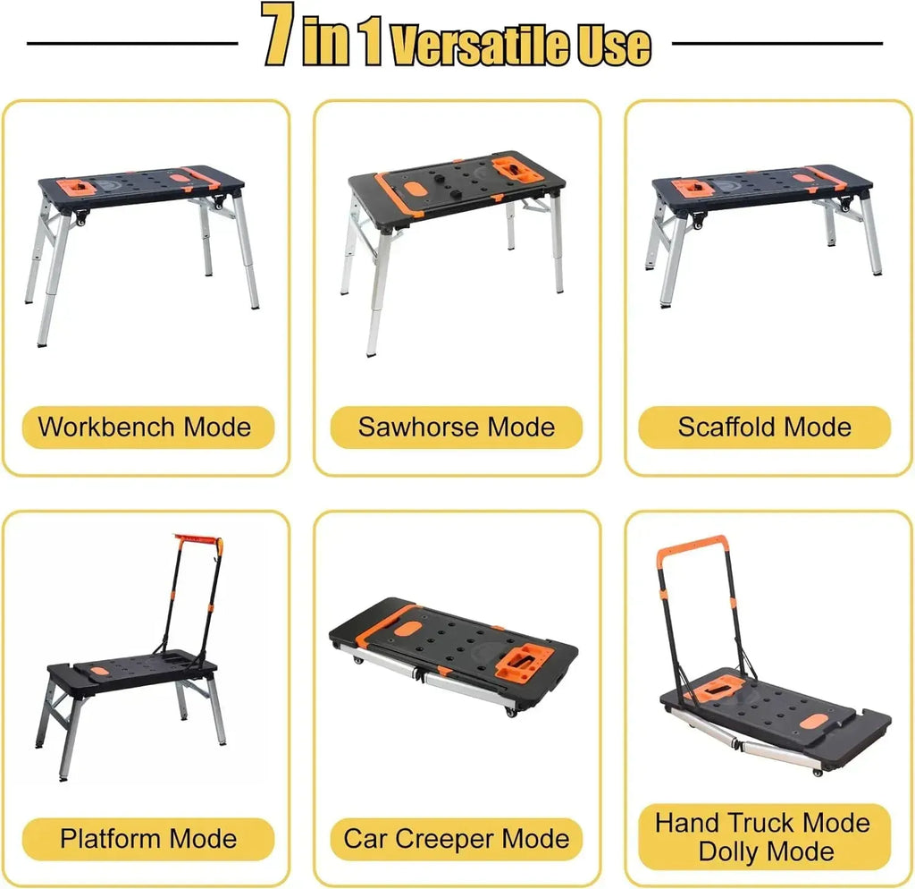 7-IN-1 Multifunctional Portable Workbench — One Tool, Endless Possibilities