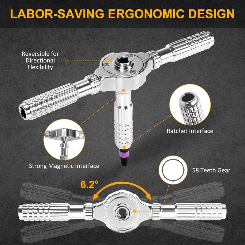40-in-1 Magnetic Ratchet Screwdriver Set – Effort-Saving 50 N·m, S2 Steel Bits, Pocket Size