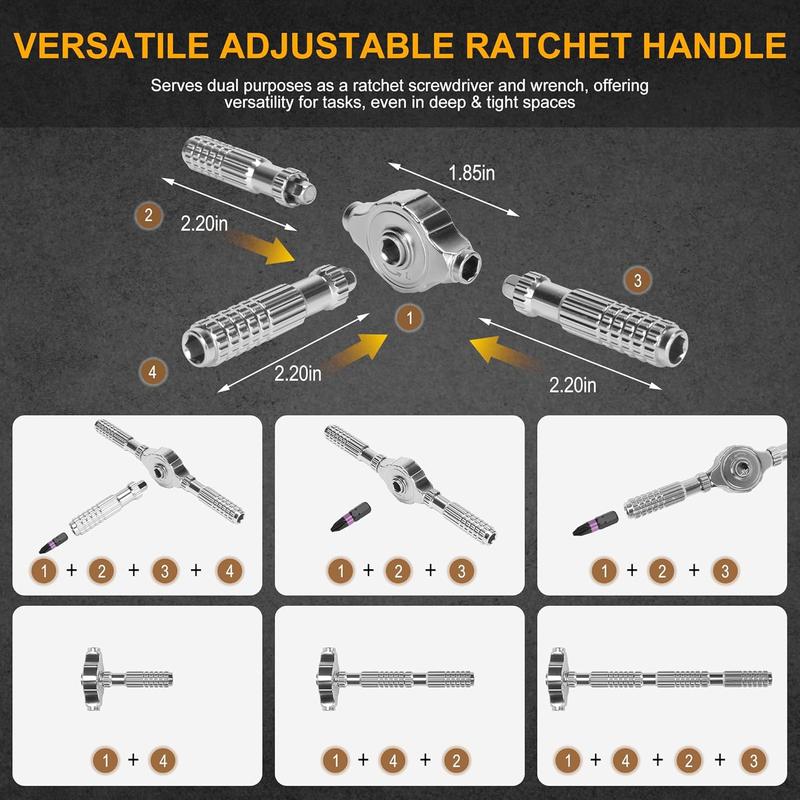 40-in-1 Magnetic Ratchet Screwdriver Set – Effort-Saving 50 N·m, S2 Steel Bits, Pocket Size